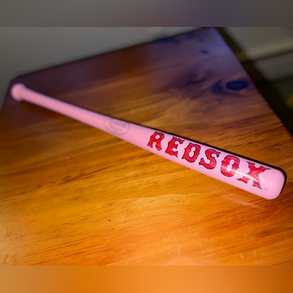 Little Sluggers Boston Red Sox Mini Wood Commemorative Bat Pink & Red - Picture 4 of 8